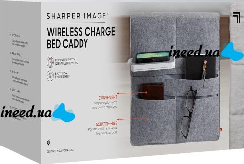 Фетровий органайзер для зберігання дрібниць Wireless Charge Bed Caddy підвісний тканинний чохол, приліжкова сумка з кишенями для пульта і дрібниць