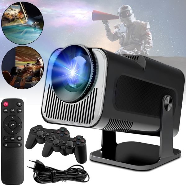 Портативный проектор Projector Game HCS350 Pro 4K игровая смарт приставка с джойстиками и пультом Full HD домашний кинотеатр с Wi-Fi Bluetooth USB