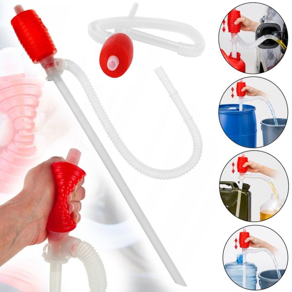 Koshin PH-10A Siphon Hand Pump for transferring fuel and liquids at a rate of up to 10 L/min; suction bulb for draining and transferring water, 200 cm
