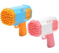 Генератор мильних бульбашок Rocket Bubble Gun на 40 отворів з піддоном, дитячий іграшковий пістолет з LED підсвічуванням на батарейках від 3-х років 555-2