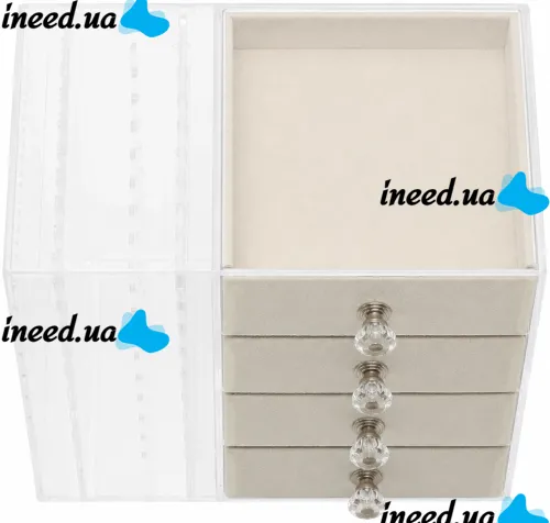 Шкатулка для хранения ювелирных украшений Jewelry Box LD-1033 акриловый органайзер с ящиками на 6 секций для бижутерии и аксессуаров XL-1831