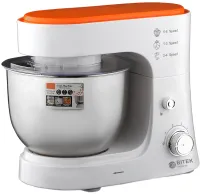 Kitchen planetary mixer Bitek BT-6611 with metal bowl 4 liters and attachments, stationary tabletop dough kneader 3000 watts