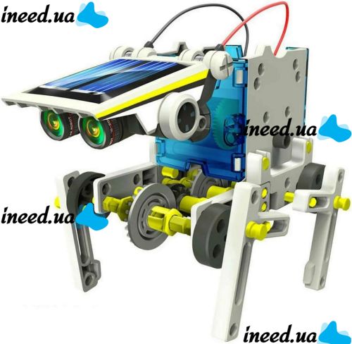 Розвиваючий робот конструктор Solar Robot 14 в 1 роботобудування на сонячній батареї, іграшка трансформер на 2 рівня складності для дітей від 10 років