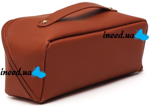 Косметичка органайзер для зберігання косметики Rose of Mon's Land Beauty Box Bag жіноча Дорожня сумка з ручкою, водонепроникна Mons коричнева 