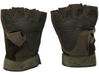 Tactical Gloves with Open Fingers Glove Support 7844 Fingerless Men's Military Gloves with Shockproof Inserts to Protect Knuckles Khaki
