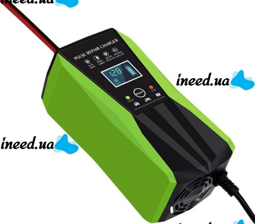 Автомобільний імпульсний пускозарядний Intelligent Pulse Repair Charger 12V 10AH універсальний пристрій з дисплеєм для зарядки АКБ 10AH-180AH