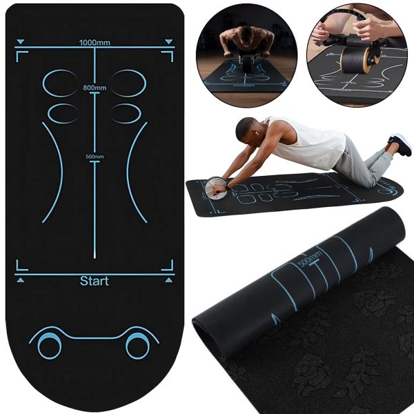Силиконовый коврик для йоги и спорта TPE OSPORT MS-4590 6 мм противоскользящий спортивный каремат с разметкой для прокачки пресса и фитнеса AND 1-53