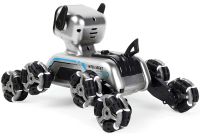 Трюкова собака робот Champions Stunt Robot Dog восьмиколісний щеня зі звуковими і світловими ефектами на радіокеруванні пультом і жестами USB