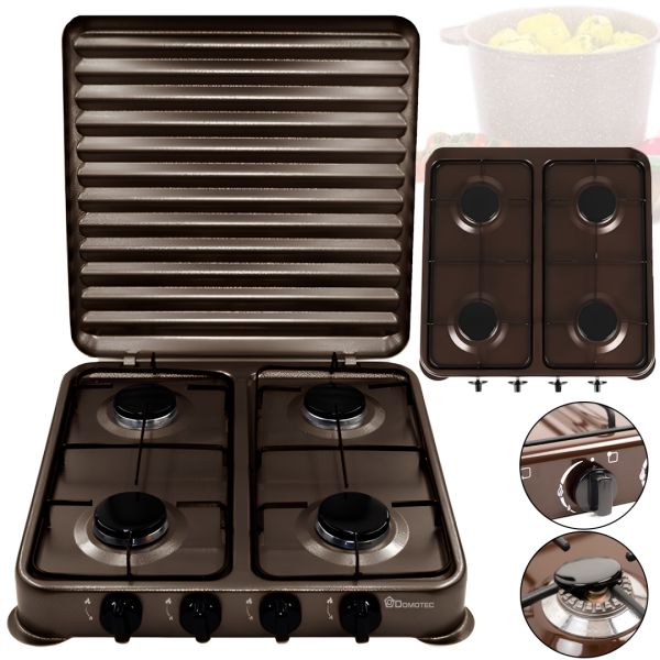 Table gas stove Domotec MS-6604 4-burner gas stove taganok, gas stove