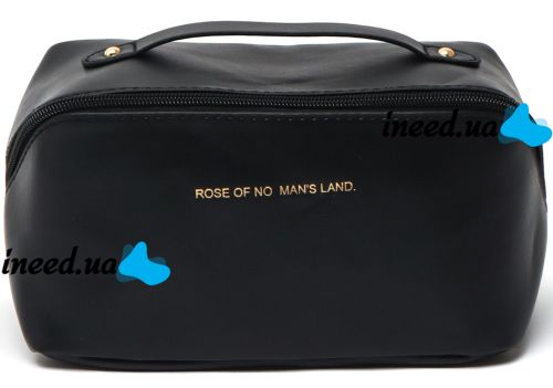 Косметичка органайзер для зберігання косметики Rose of Mon's Land Beauty Box Bag жіноча Дорожня сумка з ручкою, водонепроникна Mons Чорна