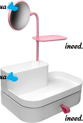 Органайзер для косметики Cosmetic organizer and mirror 7009 настільний бокс з дзеркалом і висувними ящиками, полички для зберігання біжутерії Білий