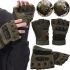 Tactical Gloves with Open Fingers Glove Support 7844 Fingerless Men's Military Gloves with Shockproof Inserts to Protect Knuckles Khaki