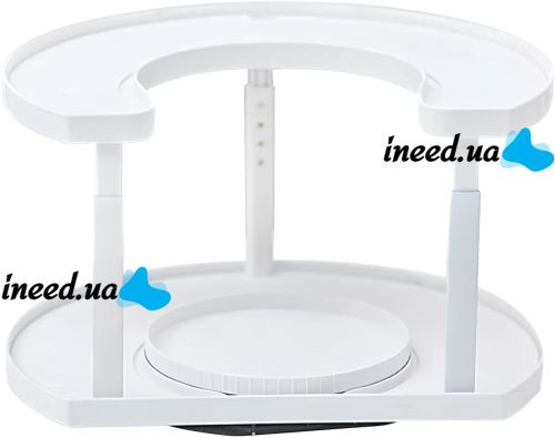 Спецовница Spice Spinner Organizer ZB-918 дворівневий поворотний органайзер полиця для зберігання спецій, підставка стелаж для приправ і соусів