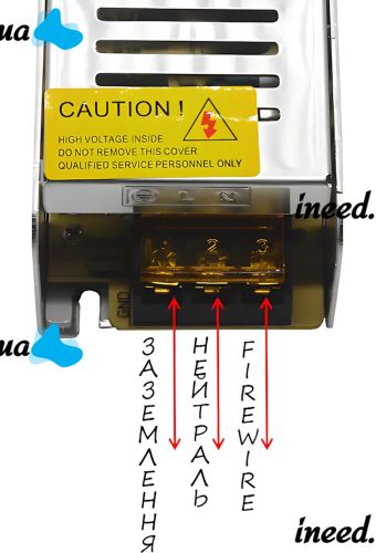 Switching power supply Metal Long 12V 25A 300W S-300-12 AC adapter with passive cooling for LED lamps in a metal case
