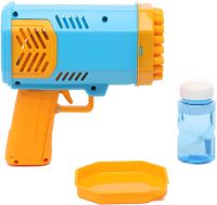 Генератор мильних бульбашок Rocket Bubble Gun на 40 отворів з піддоном, дитячий іграшковий пістолет з LED підсвічуванням на батарейках від 3-х років 555-2