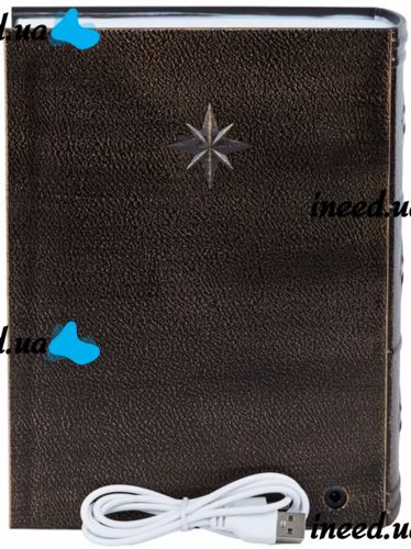 Нічник у формі різдвяної книги XMAS WDL 24023b Новорічний музичний світильник книжка з ефектом хуртовини і LED підсвічуванням на батарейках USB