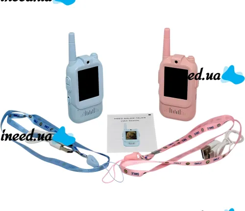 Детская рация с видеосвязью  Video Walkie Talkie JK200 2 штуки аккумуляторная Wi-Fi видео-рация с цветным дисплеем и видеочатом для детей от 6 лет