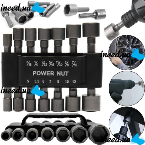 A set of hexagon socket heads Power Nut Driver 14PCS a set of quick-change nozzles with a storage holder, reinforced bits for a screwdriver