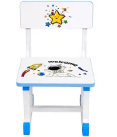 Bambi JU-5129 Convertible Children's Desk and Chair Set—Height-Adjustable Desk and Chair with Shelves and Backpack Holder, 26X-156, Blue