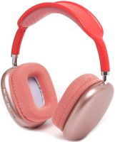 Накладні бездротові навушники Bluetooth Macaron P9 Max з AUX повнорозмірні блютуз стереонавушники зі слотом карти пам'яті MicroSD, TF Card червоні