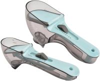 Мірні регульовані ложки Adjustable Measuring Spoon 2 в 1 пластикові ємності ваги з регулятором об'єму для сухих і рідких інгредієнтів 130 мл