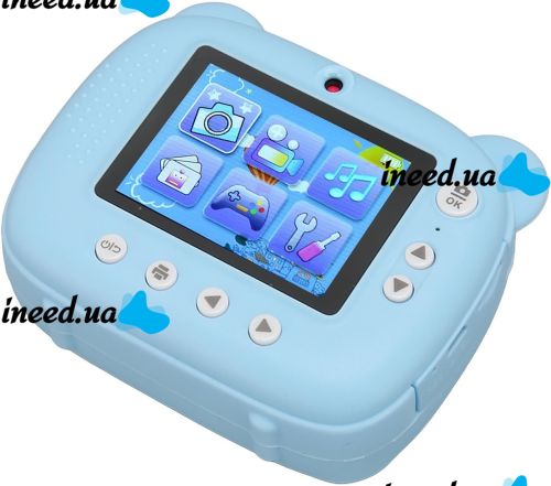 Детский фотоаппарат с мгновенной печатью DIY Instant Digital Camera M3 3 в 1 цифровая камера полароид для фото и видео на аккумуляторе Голубой