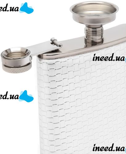 Gift men's set flask with stacks of Silver Gap GT-21-1 6 in 1 set, a 240 ml alcohol flask, a watering can and 4 30 ml stainless steel glasses