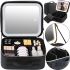Niceland MAG-589 Cosmetics Storage Organizer with LED Mirror and Carrying Handle, Travel Cosmetic Bag, Illuminated Beauty Case Black