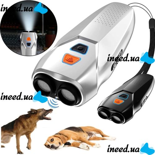 Професійний потужний ультразвуковий відлякувач собак Ultrasonic Dog Repeller PU 70 з акумулятором і ліхтариком, захист від собак