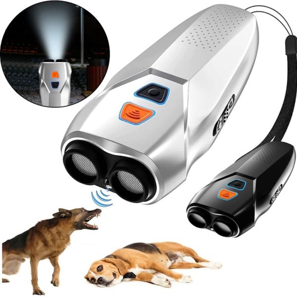 Профессиональный мощный ультразвуковой отпугиватель собак Ultrasonic Dog Repeller PU 70 с аккумулятором и фонариком, защита от собак