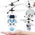 Летающий робот Robot Flying Aircraft VIATOYS PC520 летит за рукой, Индукционная летающая USB игрушка с сенсорным управлением от руки и подсветкой