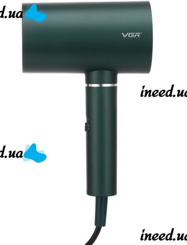 Professional hair Dryer for styling and drying VGR V-431 Green with ionization nozzle, overheating protection and cold air mode 1800W 