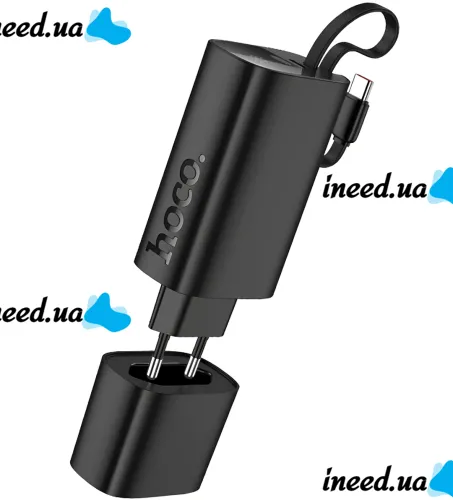 Мережевий зарядний пристрій Hoco J148 PD20W Power Bank 5000 mAh портативний зовнішній акумулятор Type-C повербанк з кабелем і адаптером для зарядки