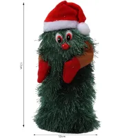Dancing Xmas Tree ET02 interactive Christmas tree 17x10 cm rotating musical Christmas tree with hat on batteries