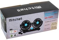 Автомобильный вентилятор салона Mitchell HX-T303 12V 4" охлаждающий двойной мини-вентилятор с регулятором скорости от прикуривателя в машину Черный