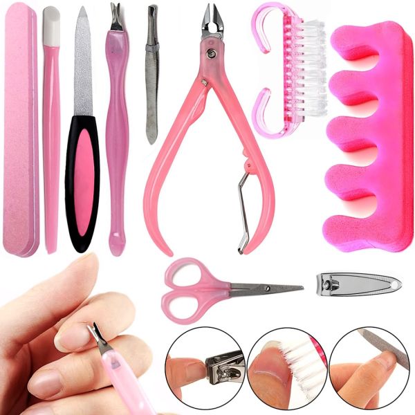 Маникюрный педикюрный набор Cutter Set AND 209 многофункциональный комплект инструментов 10 предметов для маникюра и педикюра ногтей в блистере