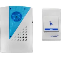 Дверний дзвінок Luckarm Intelligent D006 від розетки 220V бездротова кнопка передавач сигналу і приймач від мережі на 38 мелодій для вхідних дверей до 100 м