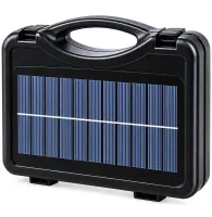 Bailong ZJ-HW006 Spotlight Charging Station with Remote Control, Lantern with String Lights on a Tripod, Featuring a Power Bank and Solar Panel, Powered by a Battery and Cigarette Lighter