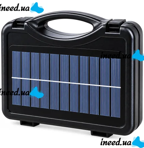 Bailong ZJ-HW006 Spotlight Charging Station with Remote Control, Lantern with String Lights on a Tripod, Featuring a Power Bank and Solar Panel, Powered by a Battery and Cigarette Lighter