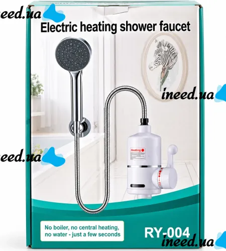 Delimano RY-004 Instant Water Heater with Shower, Bottom Connection, 3000W Electric Digital Water Heater with Showerhead, 220V