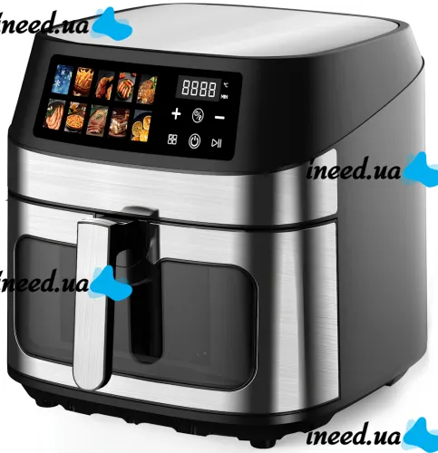 Безмаслянная аэрофритюрница мультипечь Domotec MS-3222 12л 2800W с регулировкой температуры для приготовления еды, фритюрница с функцией аэрогриля