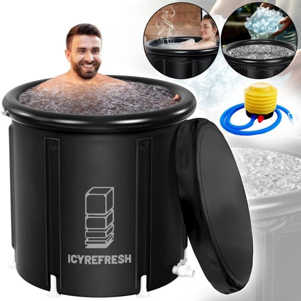 Надувная бочка для моржевания Ice Bath Spa BF-300 300 л круглая каркасная ванна для ледяной терапии и восстановления, купель для холодных ванн