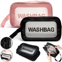 Косметичка органайзер для зберігання косметики Washbag XL-1018 прозора Дорожня сумка, водонепроникний несесер на блискавці з ручкою Travel Bag