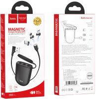 Магнітний зарядний кабель Hoco S50 Magnetic 3 в 1 10W USB шнур 1 м для зарядки телефону з кейсом для конекторів MicroUSB, Type-C, Lightning