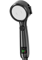 Shower head with Temperature Indicator Multifunctional Shower Head Shower Headset 4 jet modes, Turbo nozzle with LED display and Switch