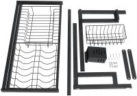 Сушарка для зберігання посуду над раковиною Storage Shelf Sink Rack XL - 738 двоярусна полиця для сушіння, настільний органайзер на мийку XY-6203 Чорний