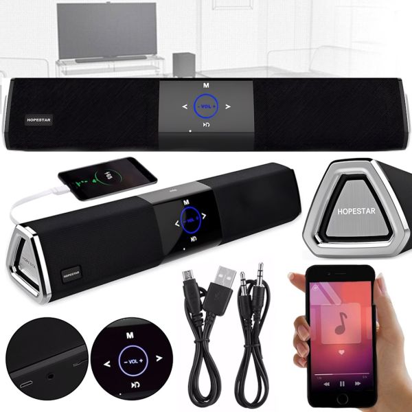 Портативная Bluetooth колонка Hopestar A3 беспроводная аккумуляторная блютуз акустика с сенсорным управлением и подсветкой NFC MP3 AUX USB Black