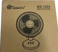 Настольный вентилятор Domotec MS-1624 портативный поворотный электровентилятор 2 режима скорости с защитной сеткой для дома 23W MS1624 Белый 