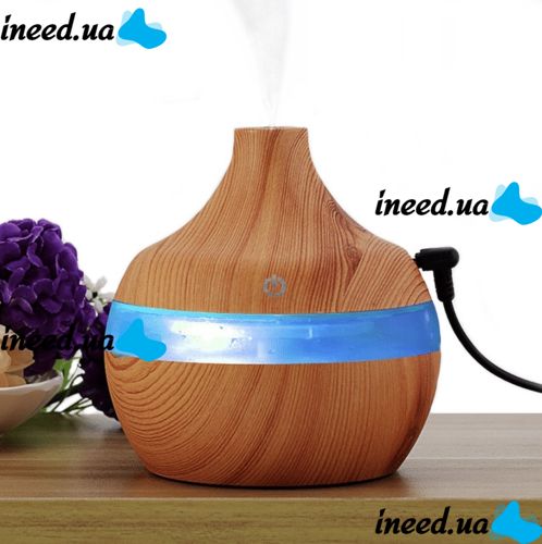 Ультразвуковий зволожувач повітря Air Purifier KPY - 25S з LED підсвічуванням від USB портативний аромадифузор аромалампа 130 мл світле дерево