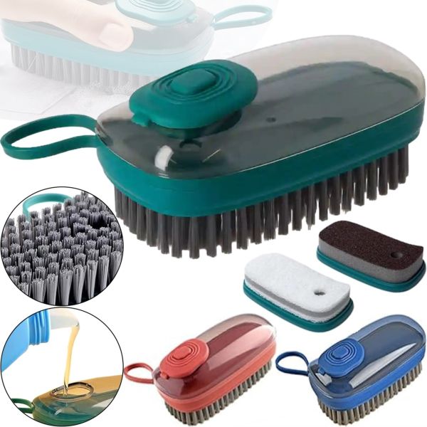 Универсальная чистящая щетка Hydraulic Cleaning Brush HX8818 3в1 для мытья посуды и чистки одежды, Губка щётка с насадками для разных поверхностей